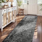 3x12 Black Rug Runners for Hallways Kitchen Runner Rug Non Slip Washable Black - Image 2