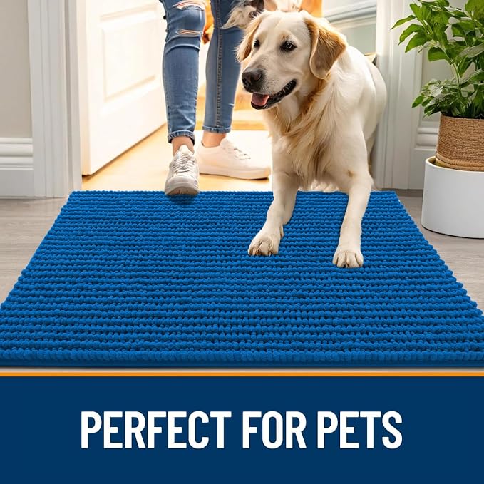 OLANLY Dog Door Mat for Muddy Paws 36x24, Ultra Absorbent Chenille Mud Doormat - Image 6