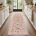 Rugxara 2x6 Floral Runner Rug, Washable Runners - Image 2