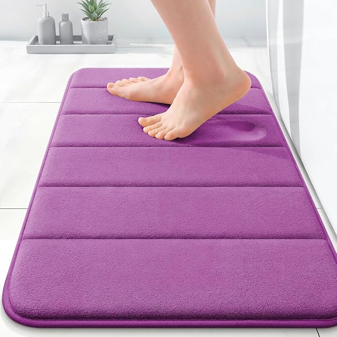 OLANLY Memory Foam Bath Mat 24x16, Super Soft Absorbent Bathroom Rugs, Quick Dry by OLANLY