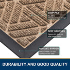 Smiry Front Door Mat Outside Entrance, Heavy Duty Sturdy Natural Rubber Doormat - Image 3