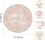 Latte&Fog Washable Pink Round Rug 6ft, Soft Cute Circle Area Rugs - Image 2