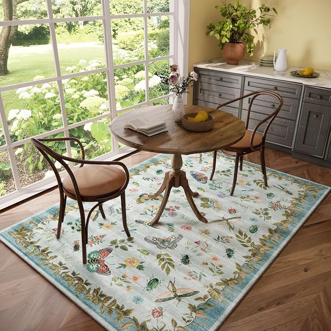 Machine Washable Rug for Living Room: 5x7 Area Rugs Vintage Rug Stain Resistant - Image 7