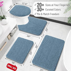 OLANLY Bathroom Rugs 30x20, Extra Soft Absorbent Chenille Bath Rugs, Rubber - Image 2