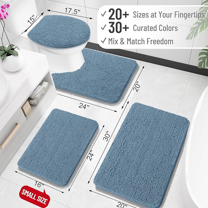 OLANLY Large Bathroom Rugs 40x32, Extra Soft Absorbent Chenille Bath Rugs - Image 2