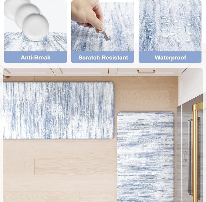 KIMODE Anti Fatigue Kitchen Mats 17"x47"+17"x29", Abstract Kitchen Rugs Sets of - Image 6