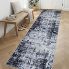 Washable Area Rug 3x14 Entryway Rug: Washable Modern Abstract Soft Thin Rug - Image 3