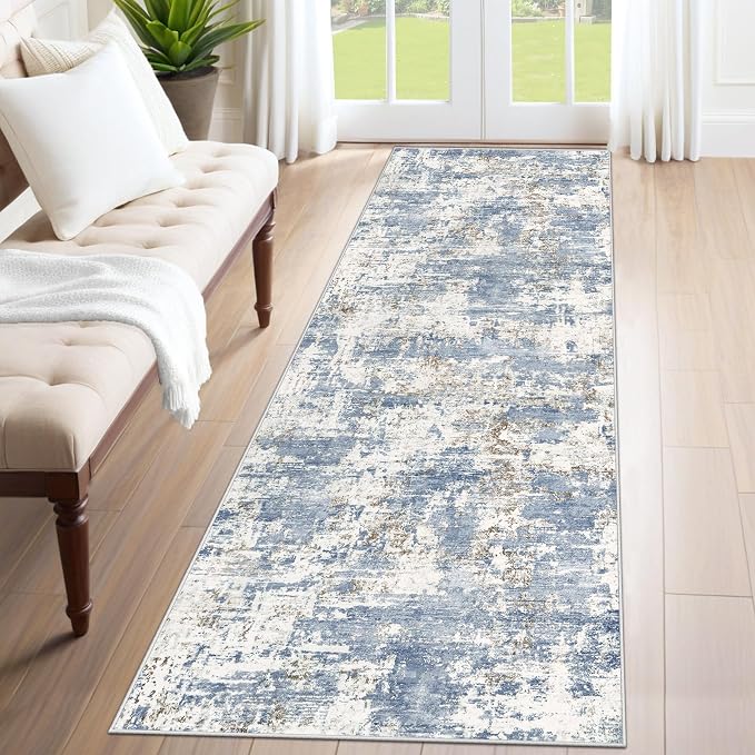 XLUEZ 2x8 Runner Rug for Hallway, Washable Modern Abstract Runner Rugs Neutral by XLUEZ