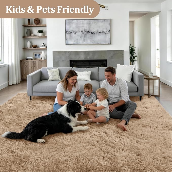 Fluffy Area Rugs 9x12 Living Room Bedroom: Ultra Soft Shag Rug Upgrade Non-Slip - Image 4
