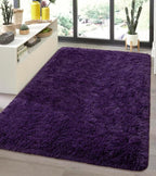 Andecor Shag Area Rug for Living Room, 4x6 Feet Purple Soft Fluffy Indoor Plush - Image 4
