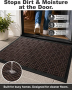 Mibao Front Door Mat Outdoor Entrance, Waterproof Dirt Trapper Doormat - Image 4
