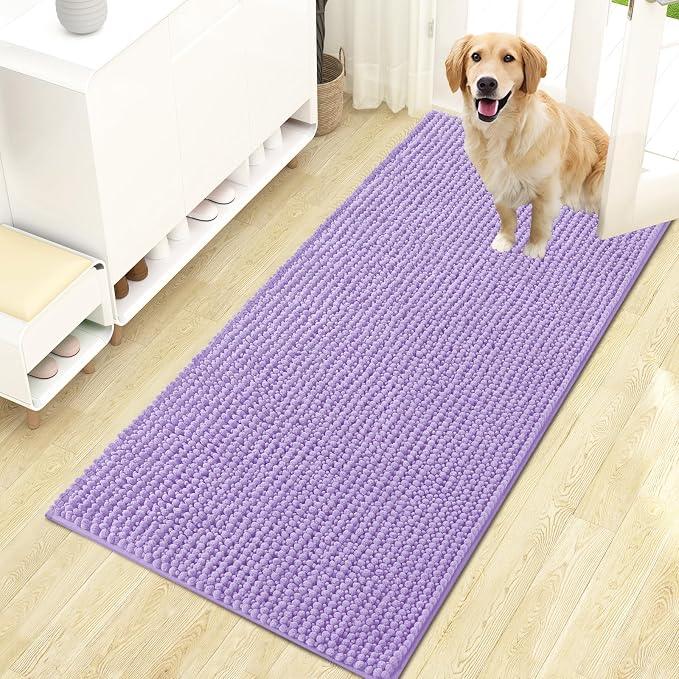 OLANLY Dog Door Mat for Muddy Paws 47x24, Ultra Absorbent Chenille Mud Doormat by OLANLY