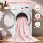 Nakagishi Pink Rugs for Bedroom Girls: 5x8 Washable Boho Large Neutral Area Rug - Image 2