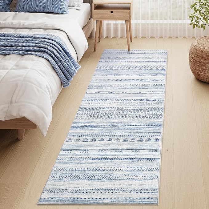 2x8 Runner Rug Machine Washable Non Slip Area Rug Distressed Neutral Moroccan - Image 4