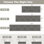 Dark Grey Washable 2x6 Runner Rugs - Image 2