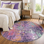 RELEANY Washable Area Rugs 4ft Non-Slip Modern Abstract Soft by RELEANY