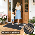 OLANLY Front Door Mat Outside Entrance 35x23, Heavy Duty Sturdy Natural Rubber - Image 7