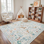 5x7 Area Rugs Washable Rug: Boho Living Room Rug Soft Non-Slip Low Pile Carpet - Image 8