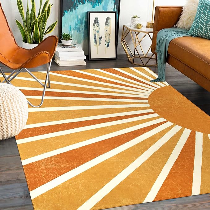 Lahome Boho Area Rug: 5'x7' Machine Washable & Non-Slip by Lahome