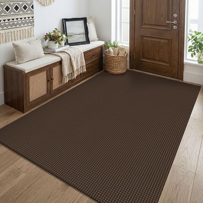 KOZYFLY Washable 4x5 Entry Woven Area Rug, Braided Throw Rugs by KOZYFLY