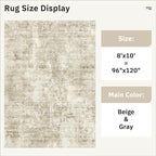 Soalmost Abstract Rug 8x10 Large Living Room Rugs Neutral Modern Washable Area - Image 3
