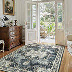 Lofus 5x7 Washable Rugs Non-Slip, Vintage Floral Area Rug - Image 5