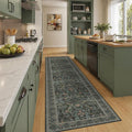 Dark Green 2'6"x10' Hallway Runner Rug by Evyhood