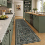 Dark Green 2'6"x10' Hallway Runner Rug by Evyhood