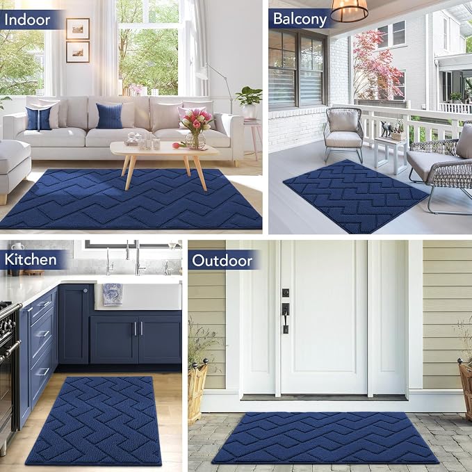 hicorfe Dirt Trapper Indoor Doormat, Non Slip Backing Washable Door Mats - Image 2
