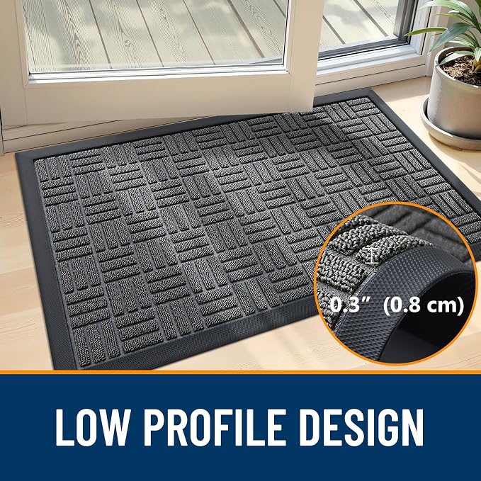 OLANLY Front Door Mat Outside Entrance 47x17, Heavy Duty Sturdy Natural Rubber - Image 5