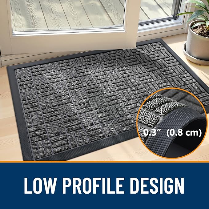 OLANLY Front Door Mat Outside Entrance 59x23, Heavy Duty Sturdy Natural Rubber - Image 5