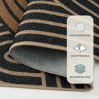 Lahome Enfys Modern Rainbow Easy Jute Carpet, Washable Rugs 5x7 - Image 3