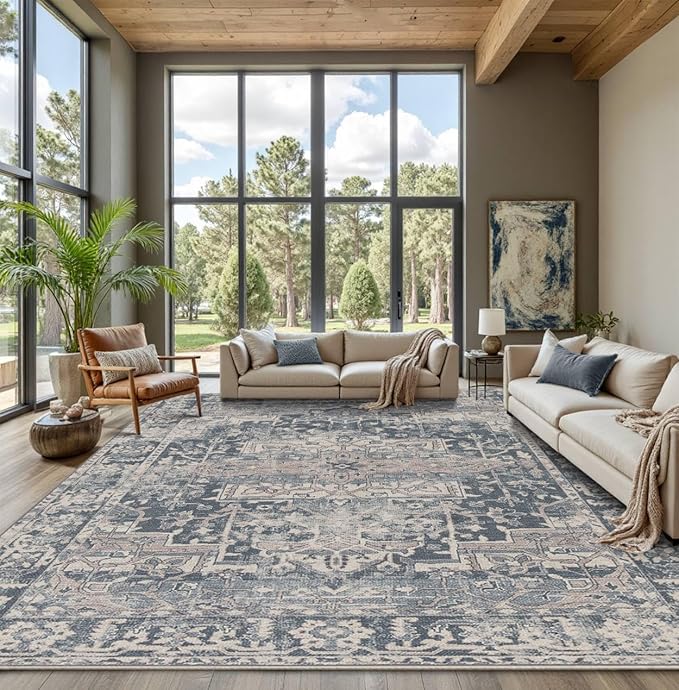 Rugxara 9x12 Area Rugs for Living Room Bedroom, Large Washable Rug, Non Slip & by Rugxara