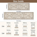 Yamaziot Washable Runner Rug 2x6 – Non Slip Boho Floral Hallway Runner Rug - Image 2