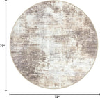IOHOUZE Abstract Round Area Rug 6 Ft Washable Circle Rugs Large Round Rug Non - Image 2