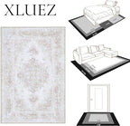 XLUEZ Bedroom Rug 3x5 Vintage Rugs, Machine Washable Small Area Rug Retro - Image 8