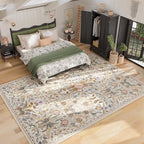 AMTOVO 6x9 Washable Area Rugs for Living Room, Non-Slip Large Soft Boho Floral - Image 4