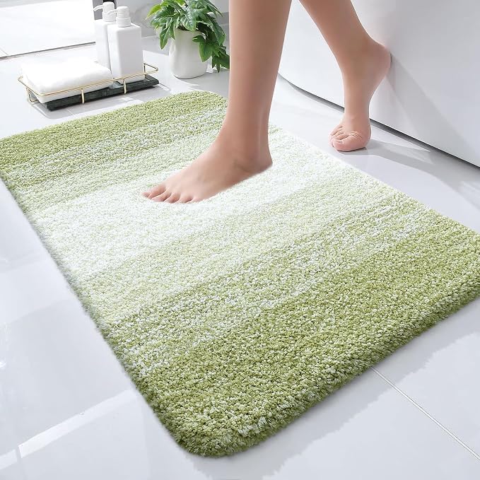 OLANLY Small Bathroom Rugs Mat 24x16, Extra Soft Absorbent Microfiber Bath Rugs by OLANLY