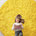 OLANLY Yellow Round Rugs for Bedroom by OLANLY
