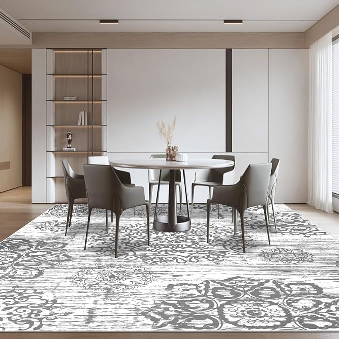 HEBE Area Rugs for Living Room 9'x12', Washable Non Slip Boho Bedroom Rug - Image 6