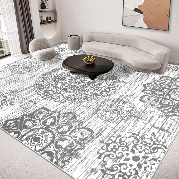 HEBE Area Rugs for Living Room 9'x12', Washable Non Slip Boho Bedroom Rug - Image 9