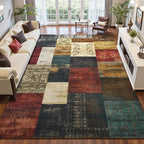 DweIke Washable Area Rugs 5x7 for Living Room, Modern Geometric Colorful Soft by DweIkeHomeDecor