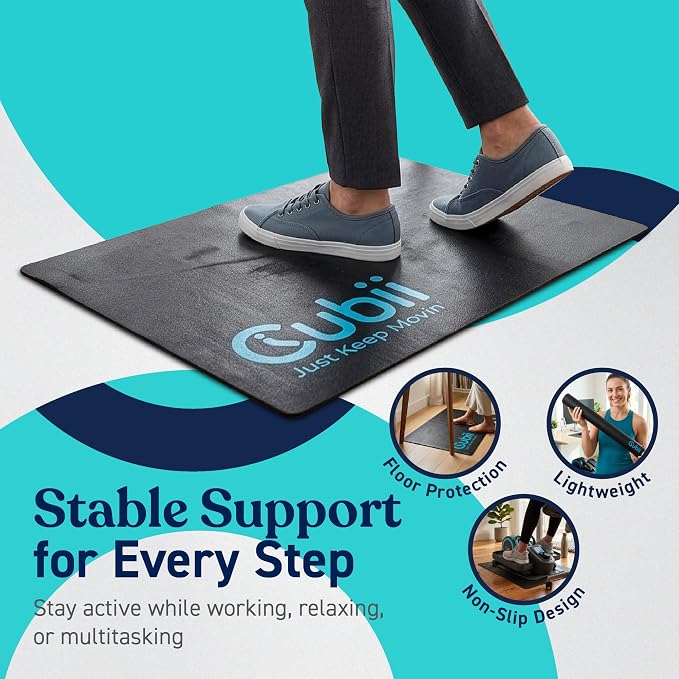 Cubii Non-Slip Workout Mat for Under Desk Ellipticals, Floor Protection - Image 3