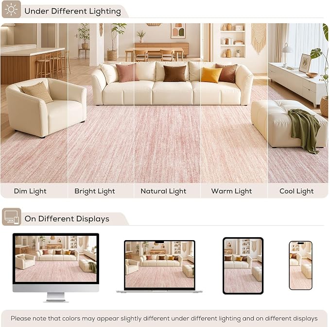 Nakagishi 7X9 Area Rugs Living Room: Washable Large Vintage Rug Neutral - Image 9