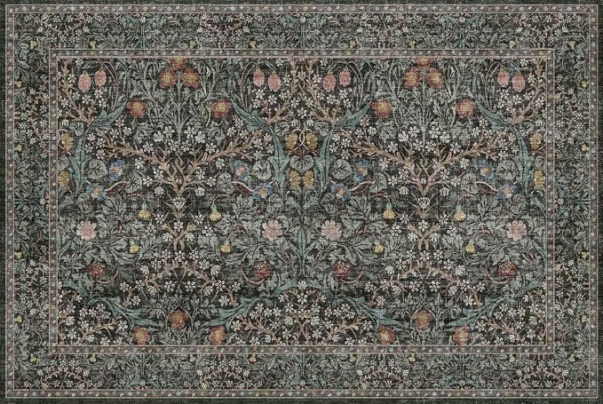 Dark Green Washable Entry Rug - Image 9