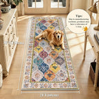 HEBE Washable Hallway Runner Rug 2'x 5' Non Slip Kitchen Rugs Runner, Low Pile - Image 2