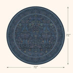 Washable 6ft Round Living Room Rug, Thin Circle Rug - Image 2