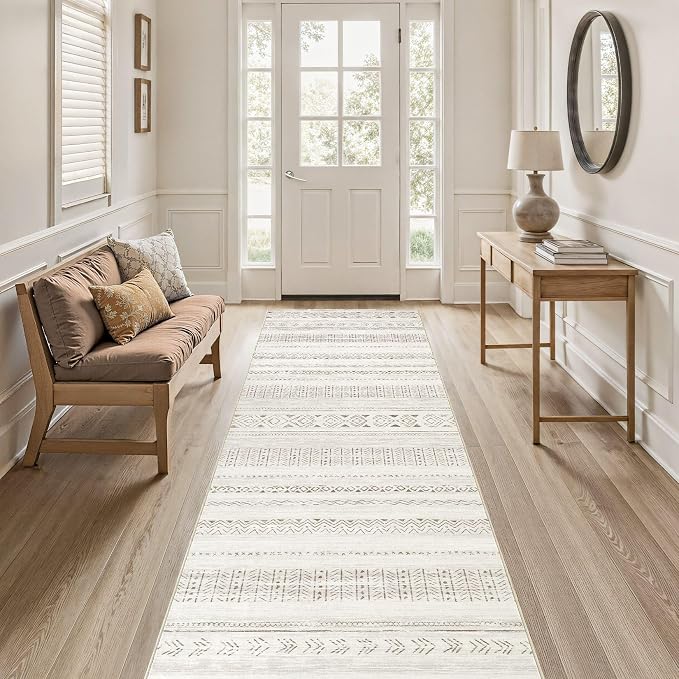 cotiled Hallway 3x12 Runner Rugs: Washable Boho Rugs - Image 9