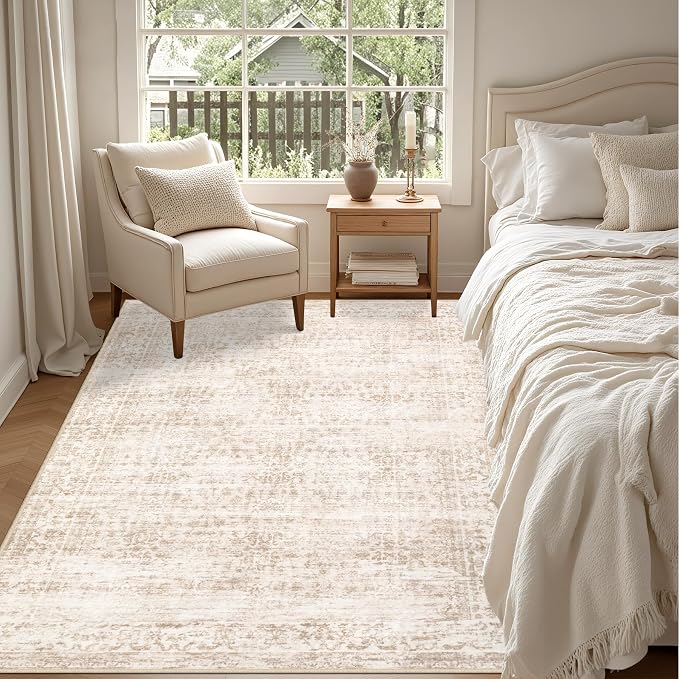 5x7 Area Rugs Living Room Rug: Washable Vintage Boho Rug No Slip Stain - Image 4