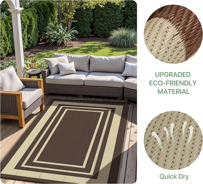GENIMO 6' x 9' Outdoor Rug Waterproof - Image 5
